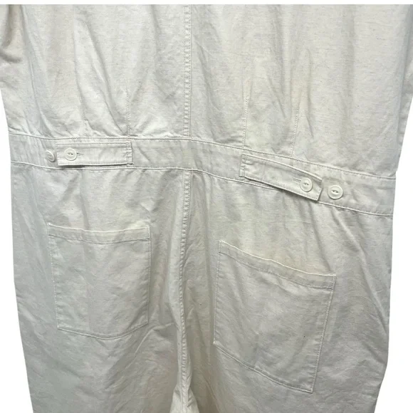 Outerknown NWT S.E.A. Organic Cotton Linen Natural Coveralls Jumpsuit Women’s XL - Picture 12 of 16
